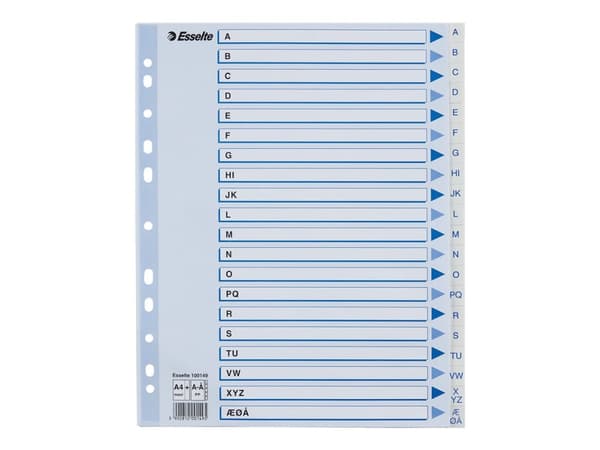 Rekisteri Esselte PP A4 Maxi A-Å hvid - (10 stk.)
