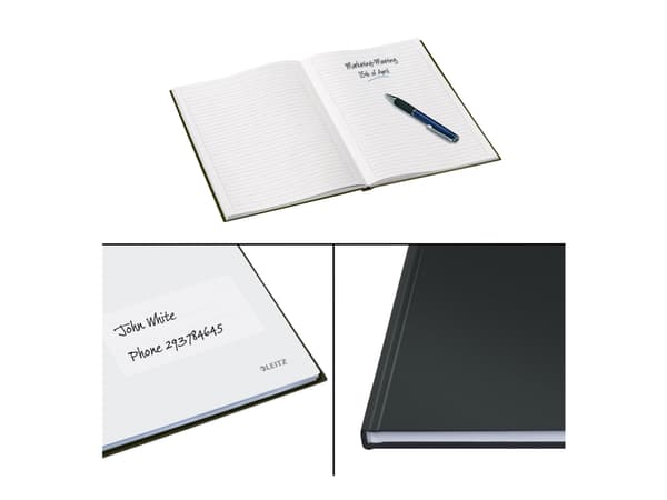 Leitz Solid - Notisbok - A4 (210 x 297 mm) - 80 ark / 160 sider - linjert - svart - plast