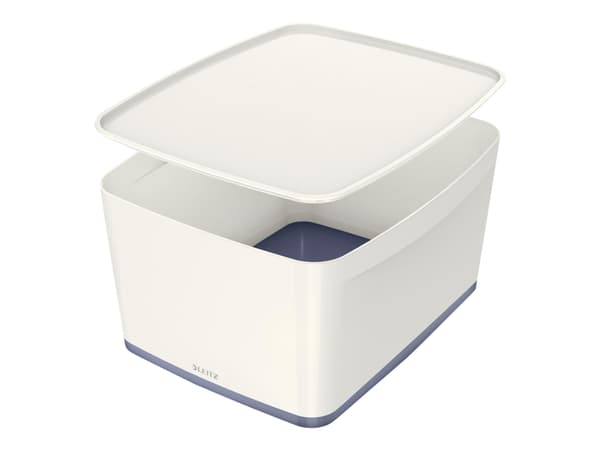 Opbevaringsboks Leitz MyBox® Large med låg hvid/grå - (4 stk.)