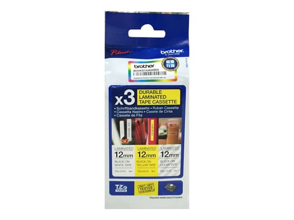 Brother TZe-34M3 labeltape Multipack "Startpakke" 12mm