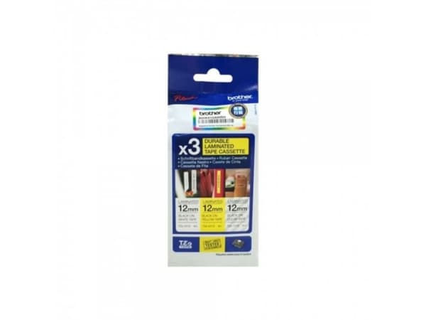 Brother TZe-34M3 labeltape Multipack "Startpakke" 12mm