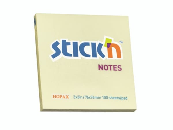 Notes Stick'N gul 76x76mm 100blade - (12 stk.)