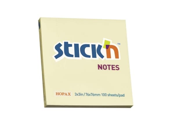 Muistiinpanovälineet, BNT Stick´n, muistiinpanovälineet, keltainen, 76x76mm, 12 kpl - (12 kpl.)