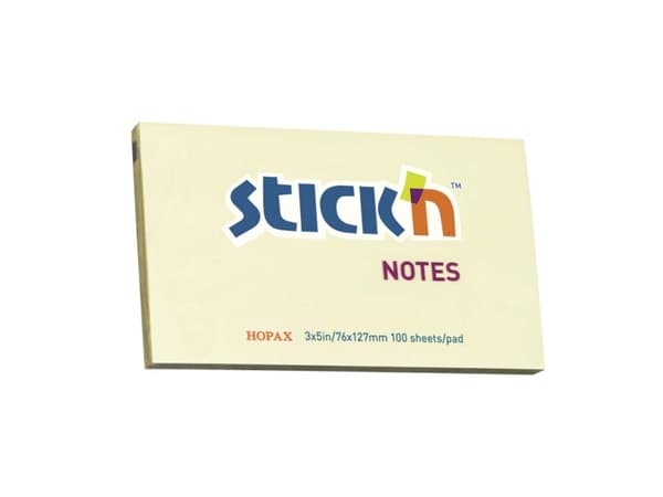 Notes Stick'N gul 76x127mm 100blade - (12 stk.)
