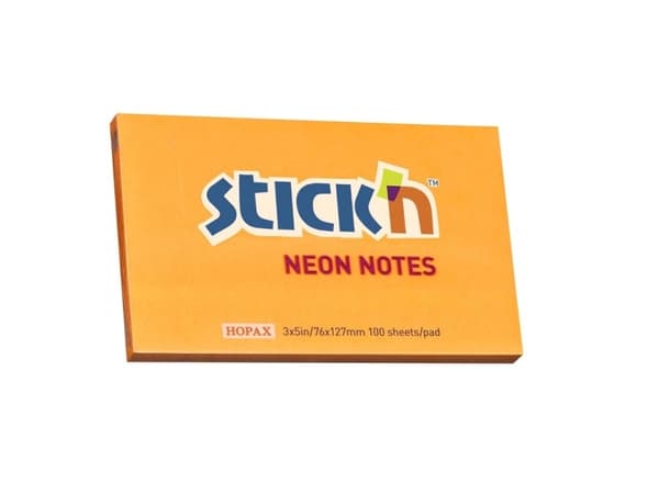 Anteckningar, BNT Stick´n, orange, 127x76mm låda om 12 - (12 st.)