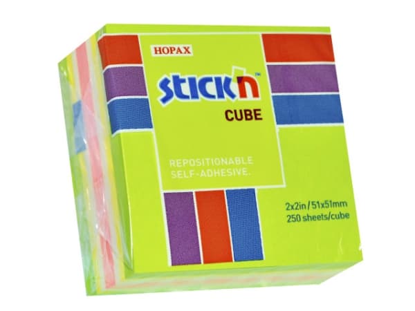 Notes Stick'N Mini Cube grön/neon pastell 51x51mm 250 ark - (12 st.)