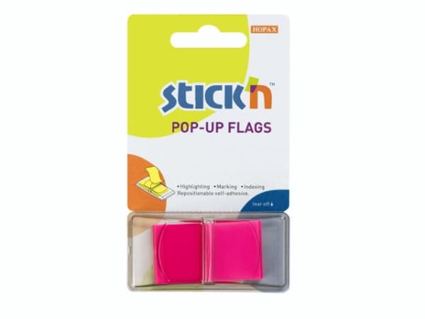 Indeksfaner Stick'N Pop Up rød 45x25mm 50stk/pak