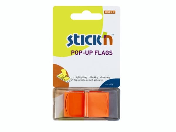 Indeksfaner Stick'N Pop Up orange 45x25mm 50stk/pak