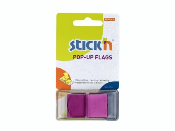 Hakemistolistat Stick'N Pop Up violetti 45x25mm 50kpl/pakkaus - (50 kpl)