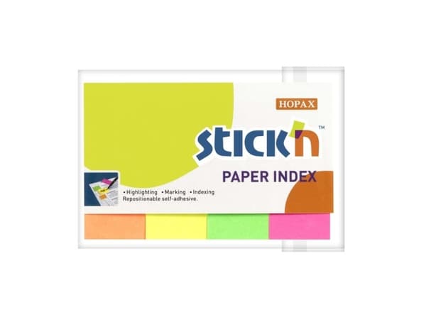 Viuhka Stick'N Paper 4 ass. neon 50x20mm 4x50stk/pakkaus - (200 kpl.)
