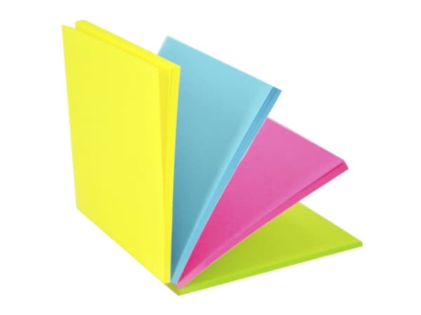 Notes Stick'N Magic Neon 76x76mm 4 färger 100blad - (12 st.)