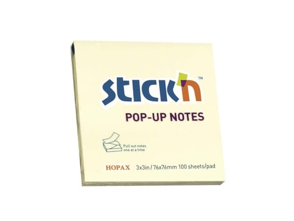 Muistiinpanovälineet, BNT Stick´n, Z-muistiinpanovälineet, keltainen, 76 x76mm, 12 kpl - (12 kpl)