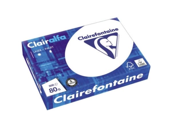 Clairefontaine A4 80g 500 sht, 80 g/m², Valkoinen, 20 - 80%, 15 - 35 °C, 0 - 40 °C, 20 - 80%