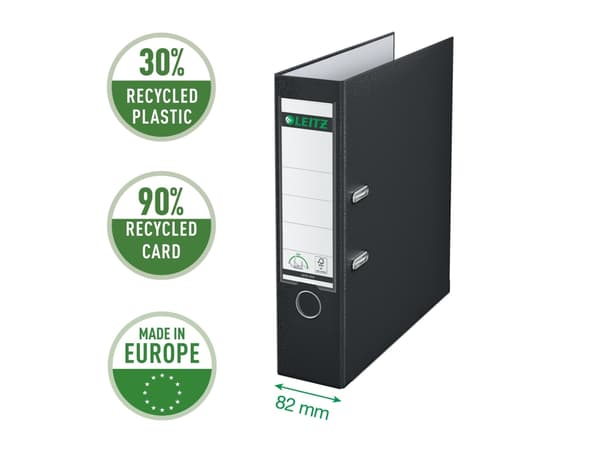 Leitz 180° Lever Arch File Plastic ringpärmar A4 Svart