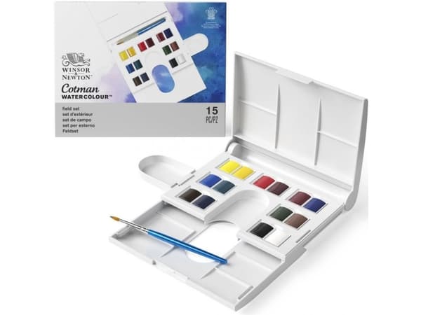 Winsor & Newton 94376905328, Musta, Sininen, Vihreä, Harmaa, Punainen, Valkoinen, Keltainen, 14 kpl