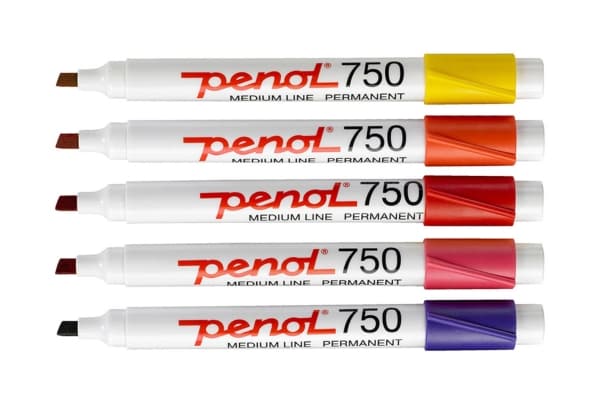 Marker Penol 750 ass. farver 2-5mm skrå spids - (10 stk.)