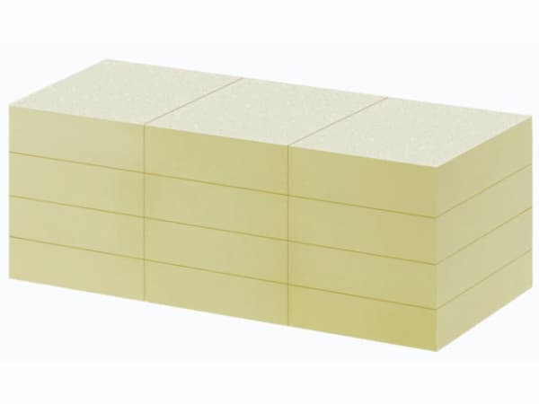 Notebook Q-line Stick'N gul 38x50mm 100blad 12stk/pk - (12stk)