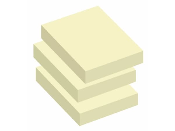 Notebook Q-line Stick'N gul 38x50mm 100blad 12stk/pk - (12stk)
