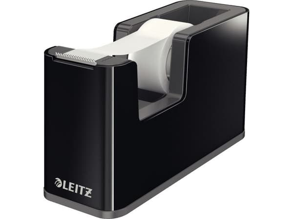 Leitz Duo Colour - Dispenser med kontortape - skrivebord - svart dispenser, opakt hvitt bånd