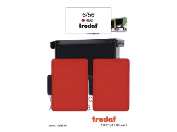 Stempelpude Trodat 6/56, rød, pakke a 2 stk.