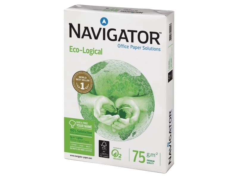 Skrivarpapper Navigator Eco Logigal A3 vit 75g - (5 x 500 ark)