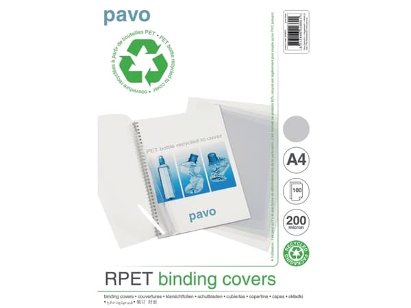 Indbindingsomslag Pavo, A4, transparent, pakke a 100 stk.