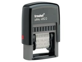 Stempel trodat printy 4822, med 12 standardteksteriä