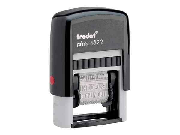 Stempel trodat printy 4822, med 12 standardteksteriä