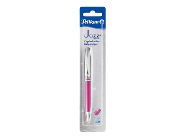 Pelikan Jazz Classic, Klämma, Fastklämbar, indragbar kulspetspenna, Rosa, 1 styck, Medium
