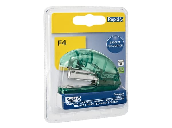 Rapid Colour'Ice F4 Mini - Häftapparat - 10 ark - 24/6, 26/6 - metall, ABS-plast - grön