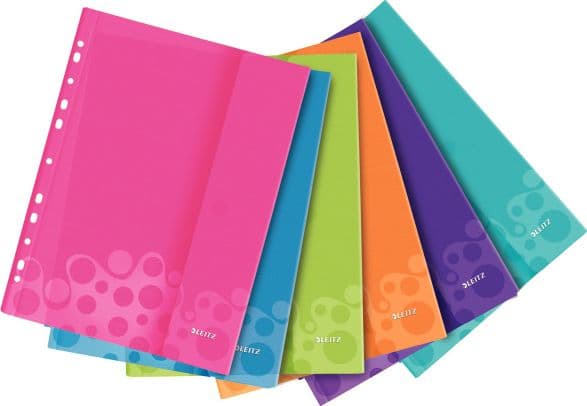 Leitz WOW - Arkbeskytter med sidemating - for A4 - kapasitet: 40 ark - blå, grønn, oransje, fiolett, rosa, isblå (en pakke 6)