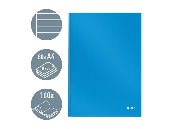 Leitz Solid A4, Yksivärinen, Sininen, A4, 80 arkkia, Matta, 90 g/m²