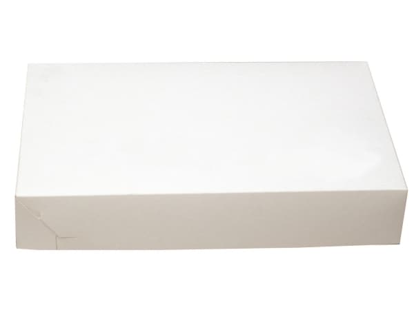Kageæske fold selv nr 5 L380xB230xH50mm pap hvid,200 stk/krt