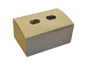 Pommes frites boks 830 ml 140x90x65 mm med Låg Kraft Brun/Hvid,100 stk/ps - (100 stk.)