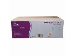 Håndklædeark Pristine Extra Soft Z-Fold 2-lag L24xB20.6xD8cm Nyfiber Hvid,25 pk x 150 stk/krt