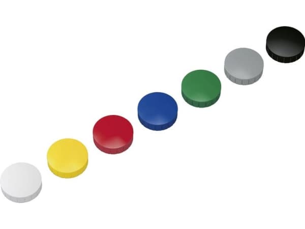Maul Magnet MAULsolid (Ø x H) 38 mm x 15,5 mm rund Gult, rött, blått, vitt, grönt, grått, svart 10 stycken 6163999