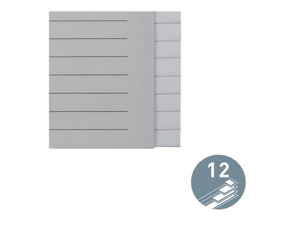 Leitz 12260085, Tyhjä välilehtihakemisto, Paperi, Harmaa, 100 g/m², 240 mm, 24 cm
