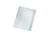 Leitz - Inndeler - 10 deler - fortrykt: 1-10 - for A5 (148 x 210 mm) - med fliker - grå