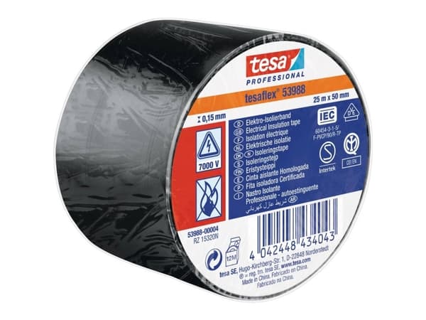 tesa 53988-00004-00 Isoleringsbånd tesa® Professional Sort (L x B) 25 m x 50 mm 1 stk