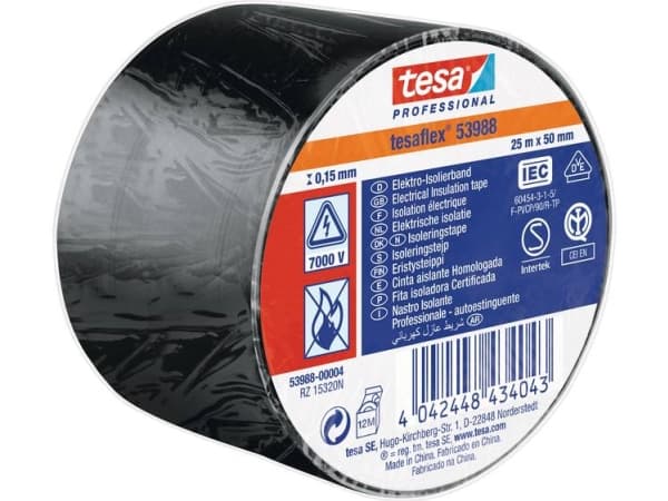 tesa Tesa 53988-00004-00-00 Eristysteippi tesa® Professional Musta (L x S) 25 m x 50 mm 1 kpl 1 kpl