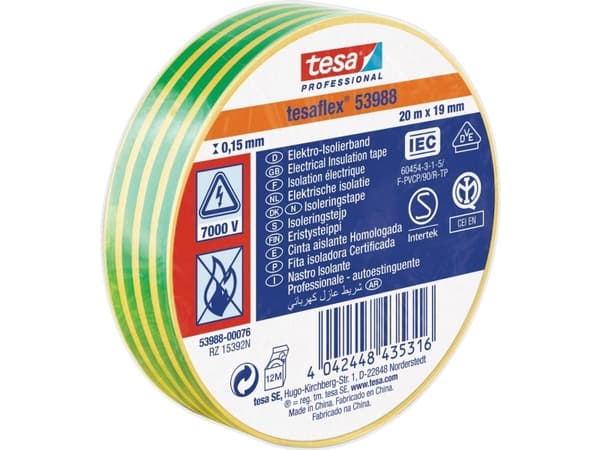 tesa Tesa 53988-00076-00 Eristysteippi tesa® Professional Keltainen, vihreä (L x S) 20 m x 19 mm 1 kpl
