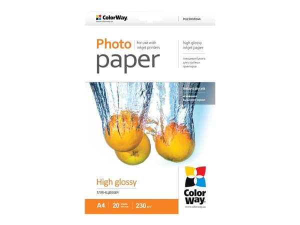 ColorWay - Høyblank - A4 (210 x 297 mm) - 230 g/m² - 20 ark fotopapir