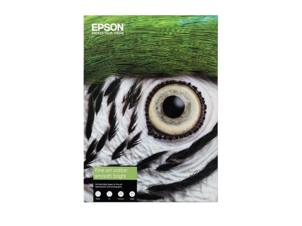 Epson Fine Art - Bomull - glatt - 490 mikroner - lys - A3 Plus (329 x 483 mm) - 300 g/m² - 25 ark klutepapir - for SureColor SC-P20000, P600, P6000,