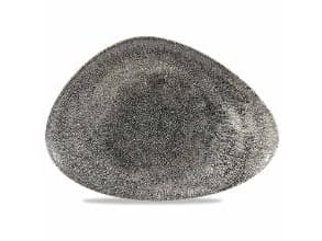 Lautanen Raku 35x24 cm Kolmio Posliini Musta,6 kpl/krt