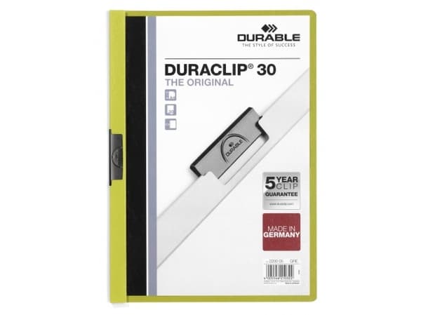 Durable Duraclip 30, Grønn, Gjennomsiktig, PVC, 30 ark, A4, 1 stykker