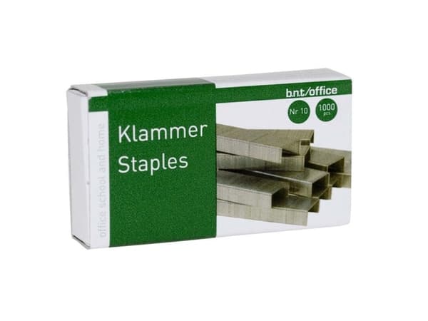 Staples bnt/Office nr.10 upp till/10 ark galvan. 1000 st/pack - (1000 x 5 förpackningar)