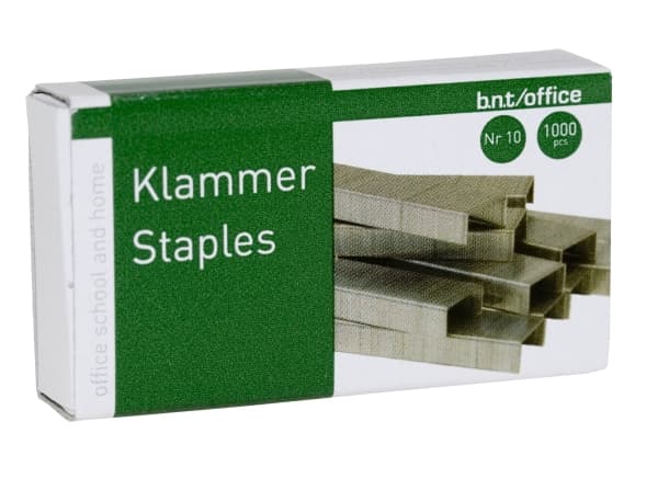 Staples bnt/Office nr.10 upp till/10 ark galvan. 1000 st/pack - (1000 x 5 förpackningar)