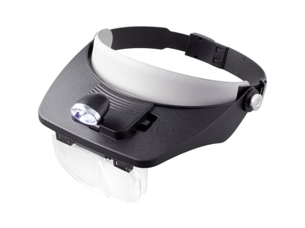TOOLCRAFT TO-5137803 Hovedlup med LED-belysning Forstørrelsesfaktor: 1.2 x, 1.8 x, 2.5 x, 3.5 x Linsestørrelse: (L x B) 102 mm x 57 mm Lajittelu