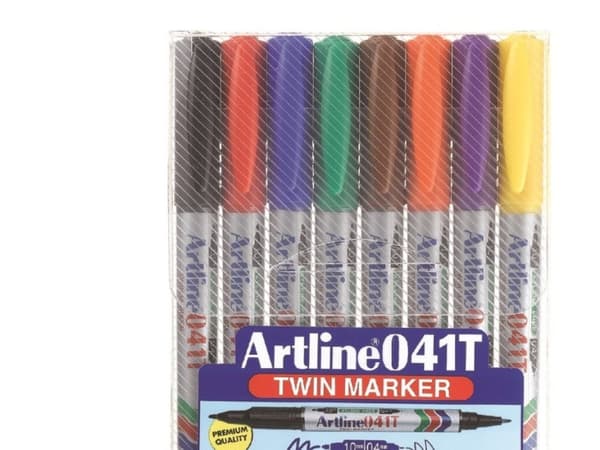 Marker Artline 041T 2-i-1 8-sæt