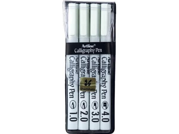 Artline Calligraphy Pen sort (sæt á 4 stk.)